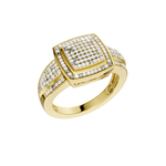 Złoty pierścionek z brylantami o eleganckim designie, idealny na specjalne okazje