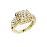 Złoty pierścionek z brylantami o eleganckim designie, idealny na specjalne okazje