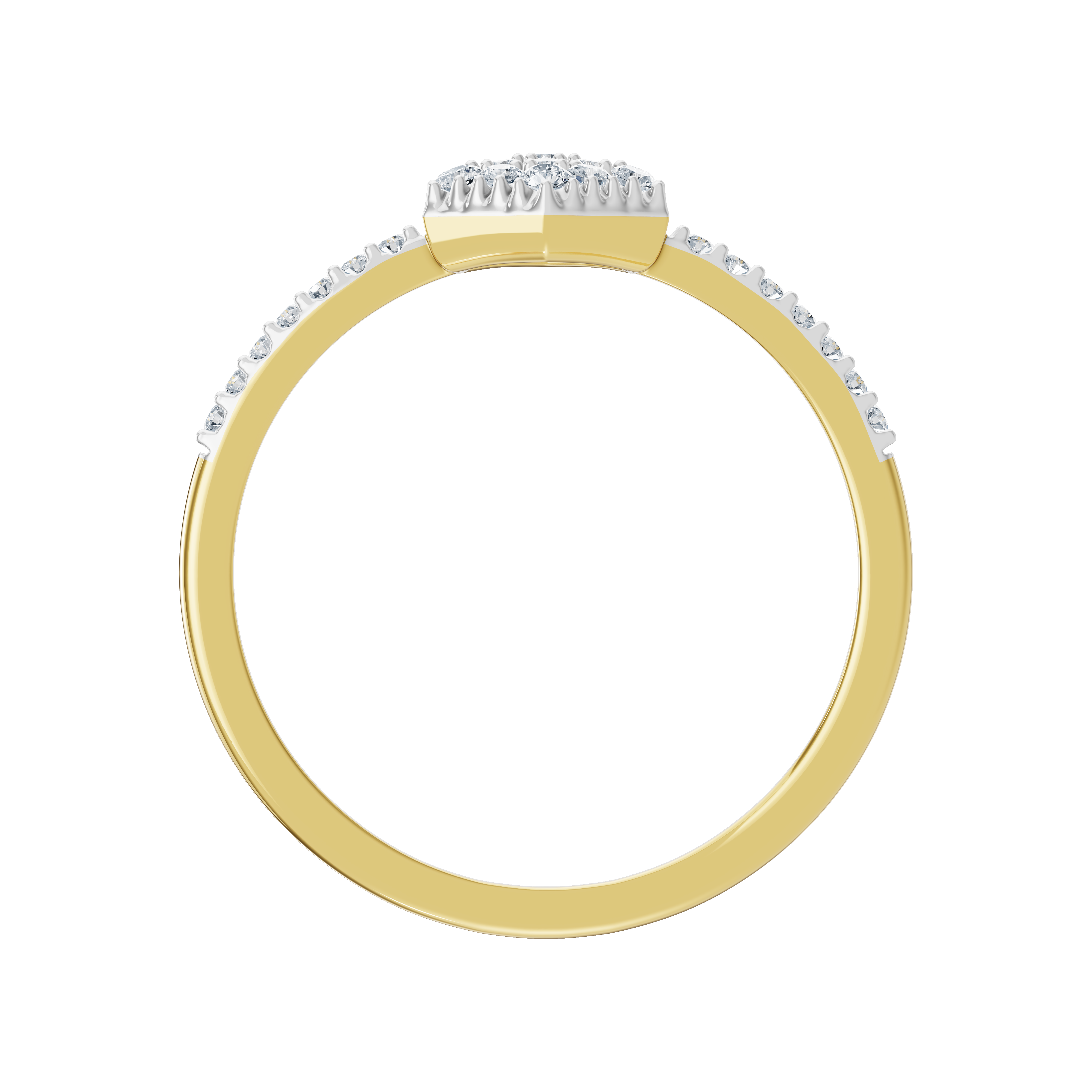 Złoty pierścionek z brylantami od Venetia Jewels z połyskującymi diamentami na obrączce