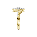 Złoty pierścionek z brylantami o eleganckim kształcie, idealny na specjalne okazje