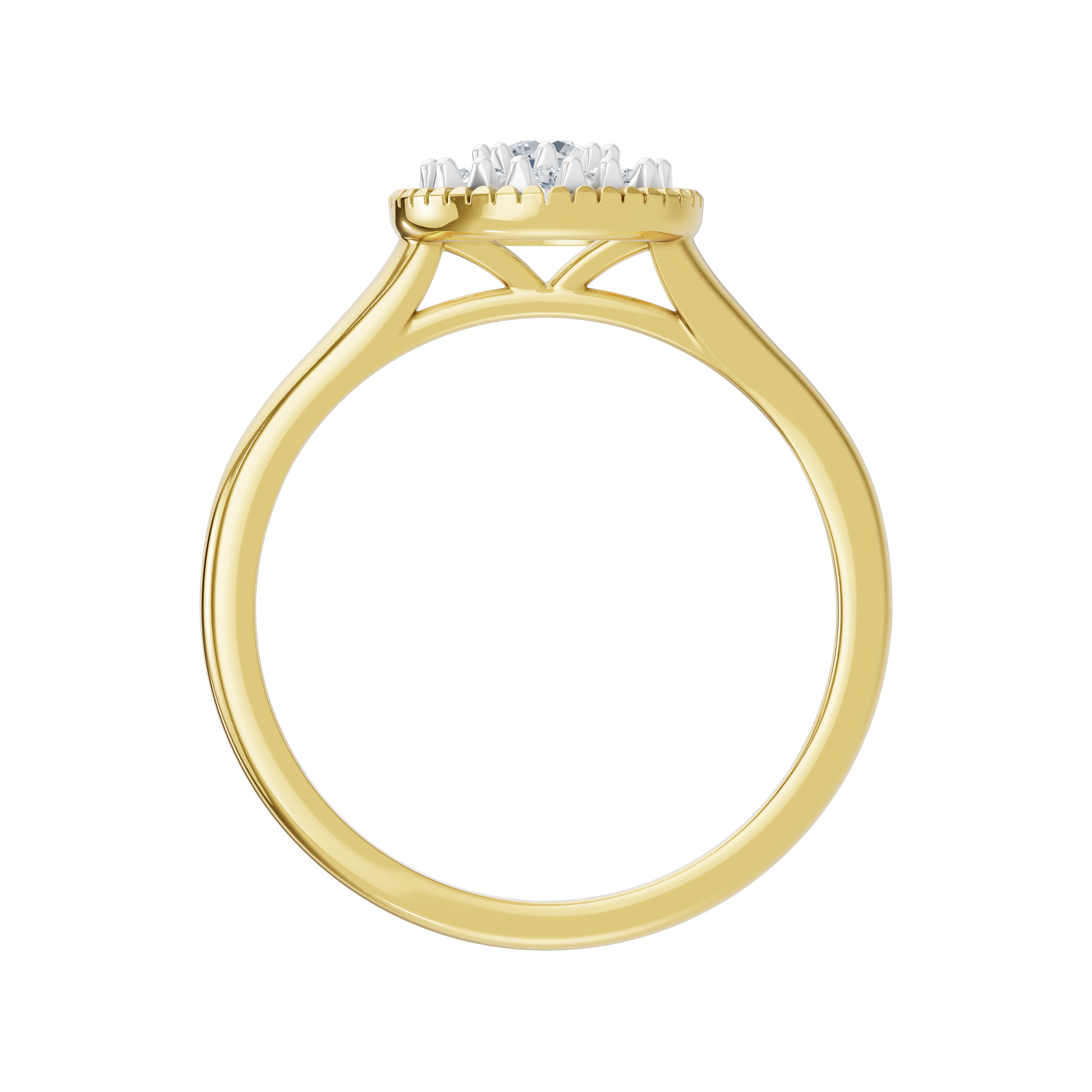 Złoty pierścionek z brylantami od Venetia Jewels z elegancką, prostą oprawą