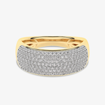 Złoty pierścionek z brylantami o eleganckim, błyszczącym designie od Venetia Jewels