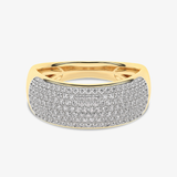 Złoty pierścionek z brylantami o eleganckim, błyszczącym designie od Venetia Jewels