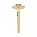 Złoty pierścionek z brylantami z żółtym kamieniem i eleganckim designem od Venetia Jewels