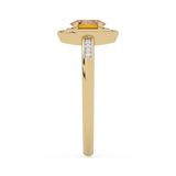 Złoty pierścionek z brylantami z żółtym kamieniem i eleganckim designem od Venetia Jewels