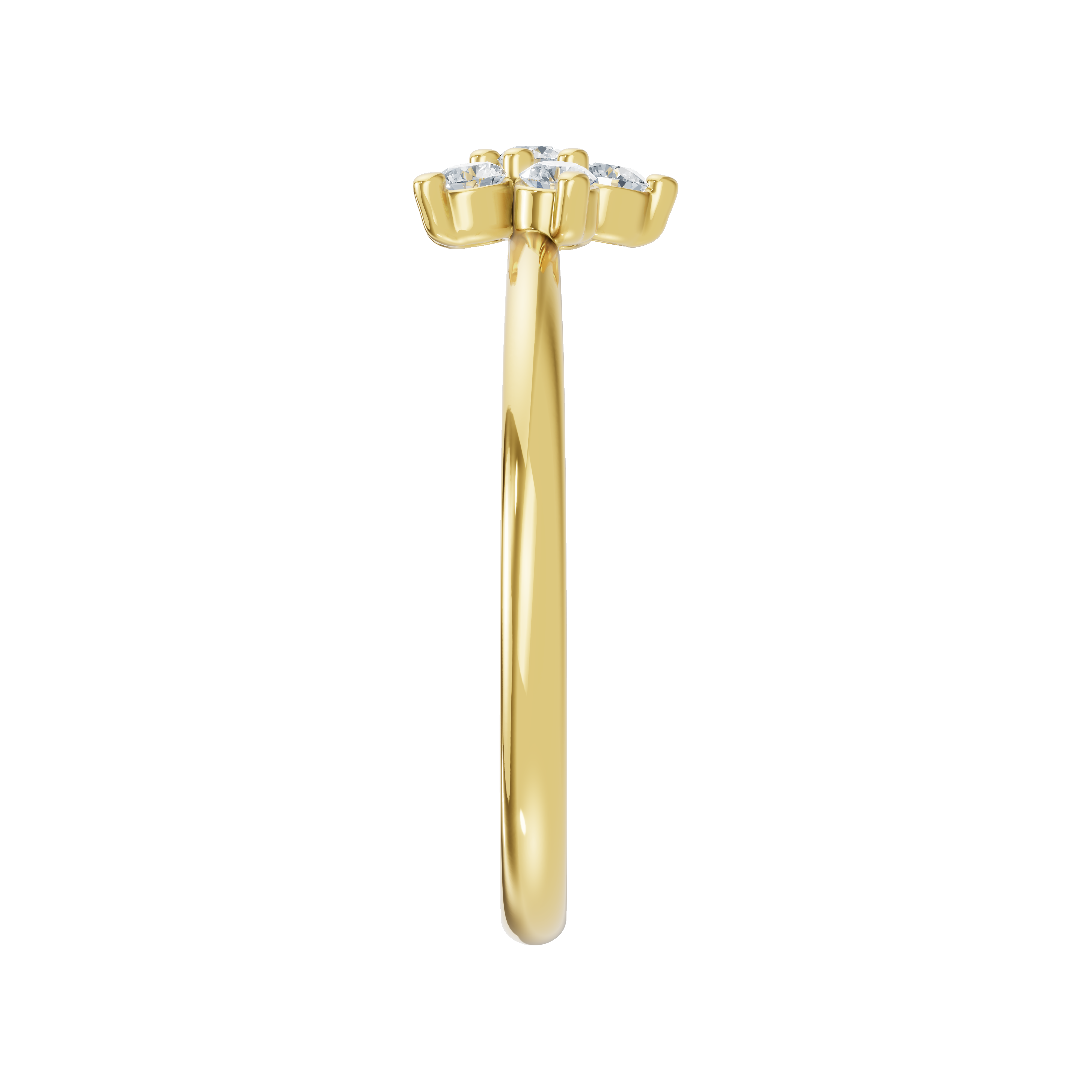 Złoty pierścionek z brylantami o eleganckim designie, idealny na wyjątkowe okazje.