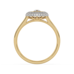 Złoty pierścionek z brylantami o eleganckim wzorze, idealny na specjalne okazje