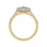 Złoty pierścionek z brylantami o eleganckim wzorze, idealny na specjalne okazje