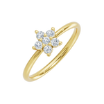 Złoty pierścionek z brylantami o eleganckim designie, idealny na specjalne okazje