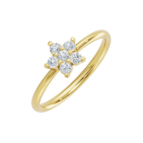 Złoty pierścionek z brylantami o eleganckim designie, idealny na specjalne okazje