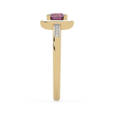 Złoty pierścionek z brylantami z różowym kamieniem w eleganckim kształcie od Venetia Jewels