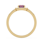 Złoty pierścionek z brylantami z różowym kamieniem, elegancki i klasyczny design od Venetia Jewels