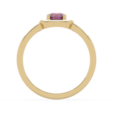 Złoty pierścionek z brylantami z różowym kamieniem, elegancki i klasyczny design od Venetia Jewels