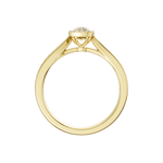 Złoty pierścionek z brylantami z pięknym wzorem serca na boku