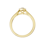 Złoty pierścionek z brylantami z pięknym wzorem serca na boku