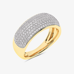 Złoty pierścionek z brylantami od Venetia Jewels z błyszczącą, zdobioną powierzchnią