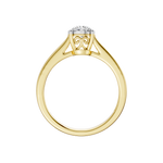 Złoty pierścionek z brylantem od Venetia Jewels z eleganckim wzorem i błyszczącym diamentem