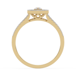 Złoty pierścionek z brylantem o eleganckim wzornictwie, idealny na zaręczyny