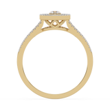 Złoty pierścionek z brylantem o eleganckim wzornictwie, idealny na zaręczyny