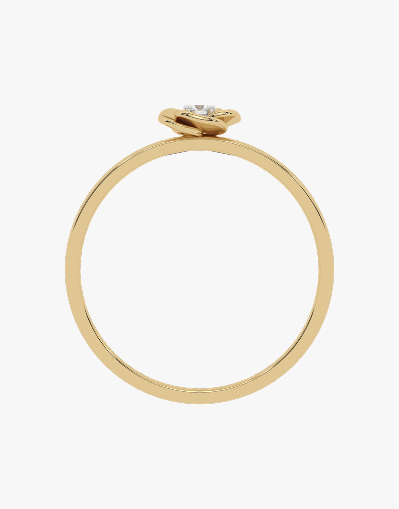 Złoty pierścionek z brylantem o eleganckim designie od Venetia Jewels, idealny na każdą okazję