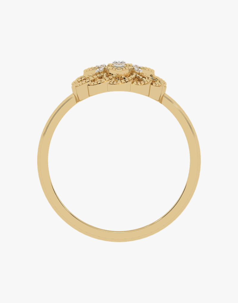 Złoty pierścionek z brylantem od Venetia Jewels, delikatny design z eleganckimi detalami.