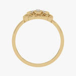 Złoty pierścionek z brylantem od Venetia Jewels, delikatny design z eleganckimi detalami.