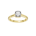 Elegancki złoty pierścionek z brylantem, idealny na wyjątkowe okazje i zaręczyny