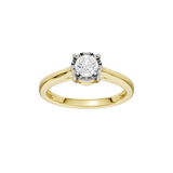 Elegancki złoty pierścionek z brylantem, idealny na wyjątkowe okazje i zaręczyny