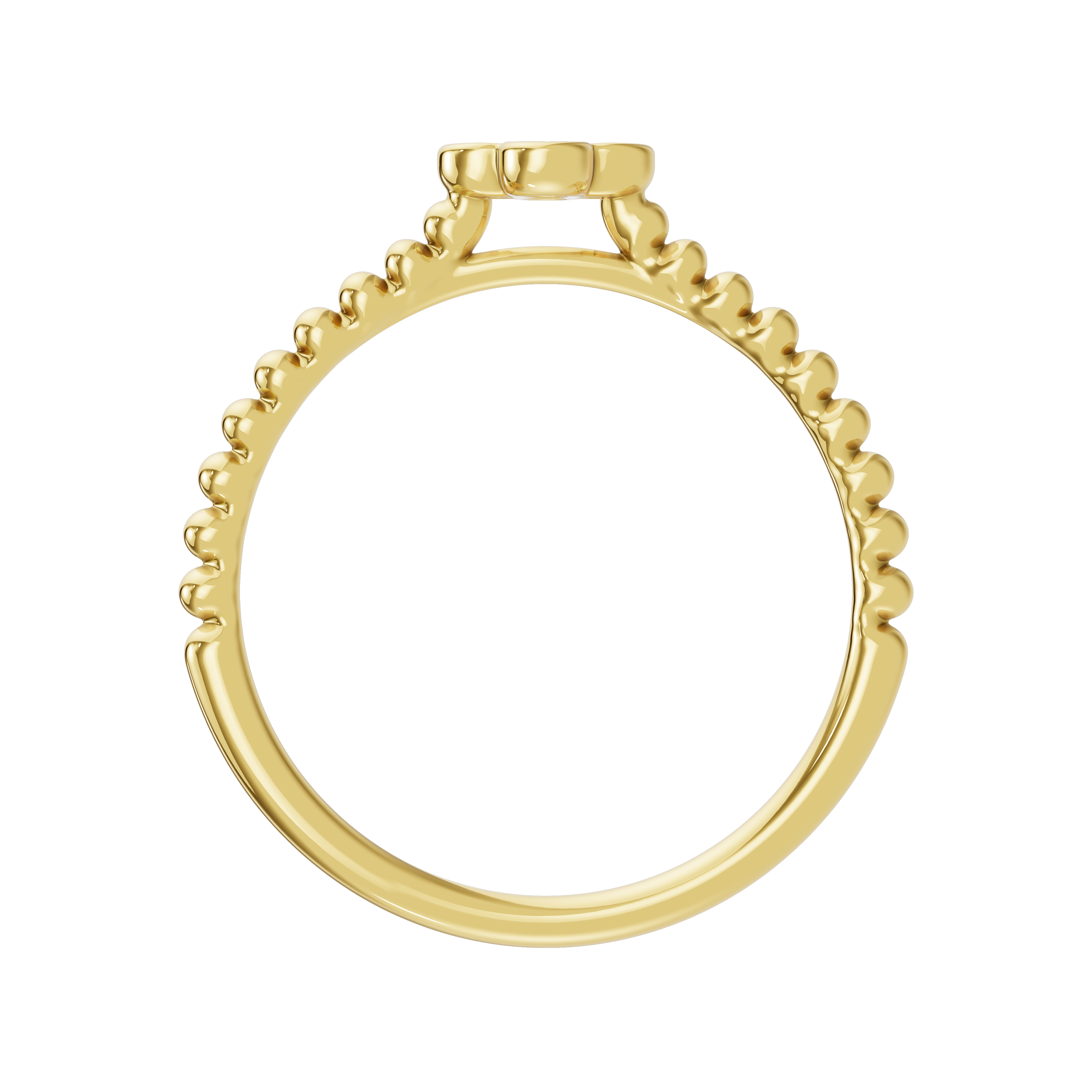 Złoty pierścionek z koniczynką i brylantami o eleganckim wzornictwie i subtelnych detalach