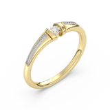 Złoty pierścionek z pół-paskami brylantów od Venetia Jewels, elegancki dodatek na specjalne okazje