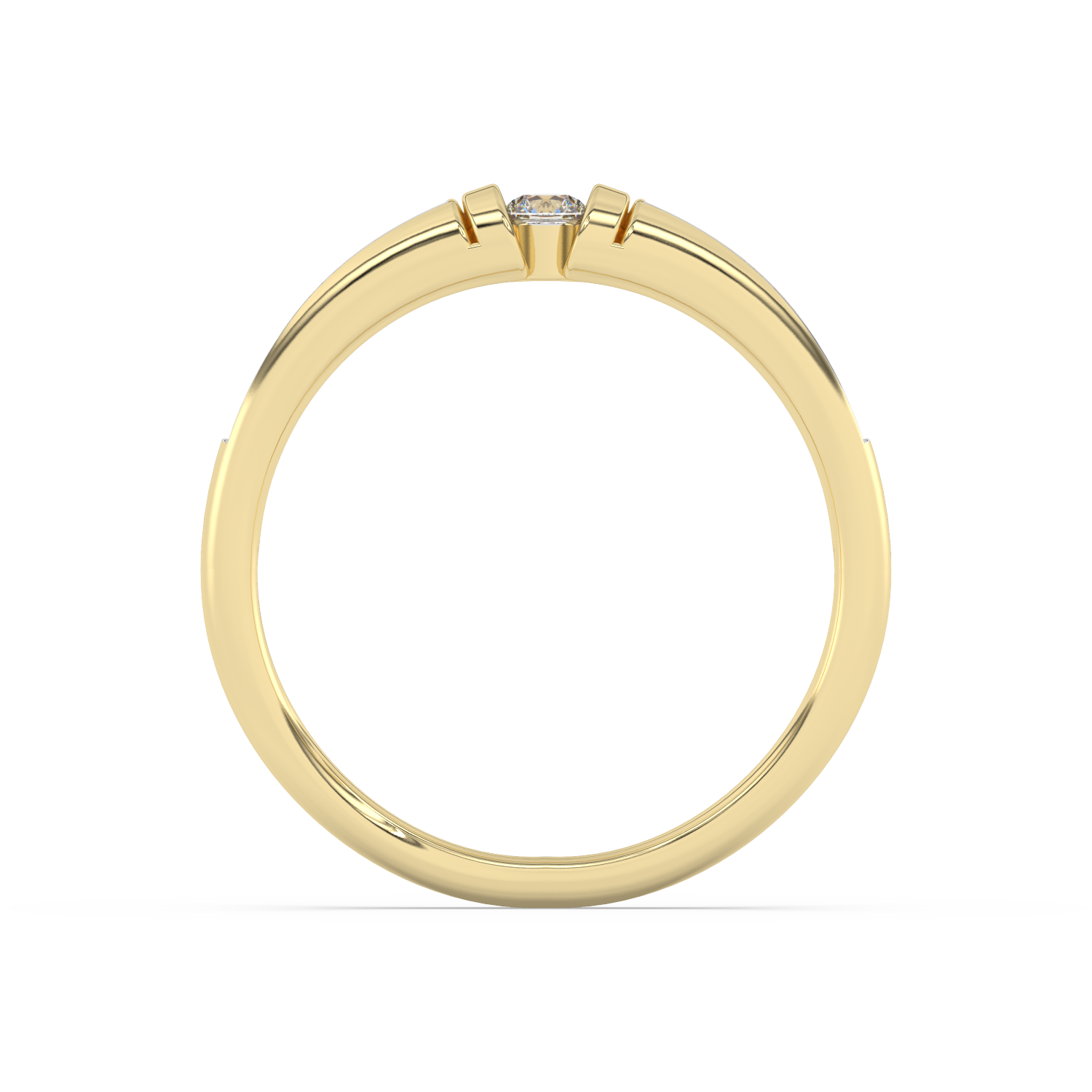 Złoty pierścionek z pół-paskami brylantów, elegancka biżuteria od Venetia Jewels, idealny na każdą okazję