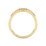 Złoty pierścionek z pół-paskami brylantów, elegancka biżuteria od Venetia Jewels, idealny na każdą okazję