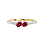 Złoty pierścionek z rubinami i brylantami, elegancka biżuteria od Venetia Jewels