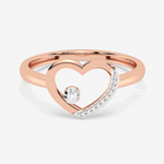 Złoty pierścionek z sercem od Venetia Jewels z diamentem i delikatnym wykończeniem