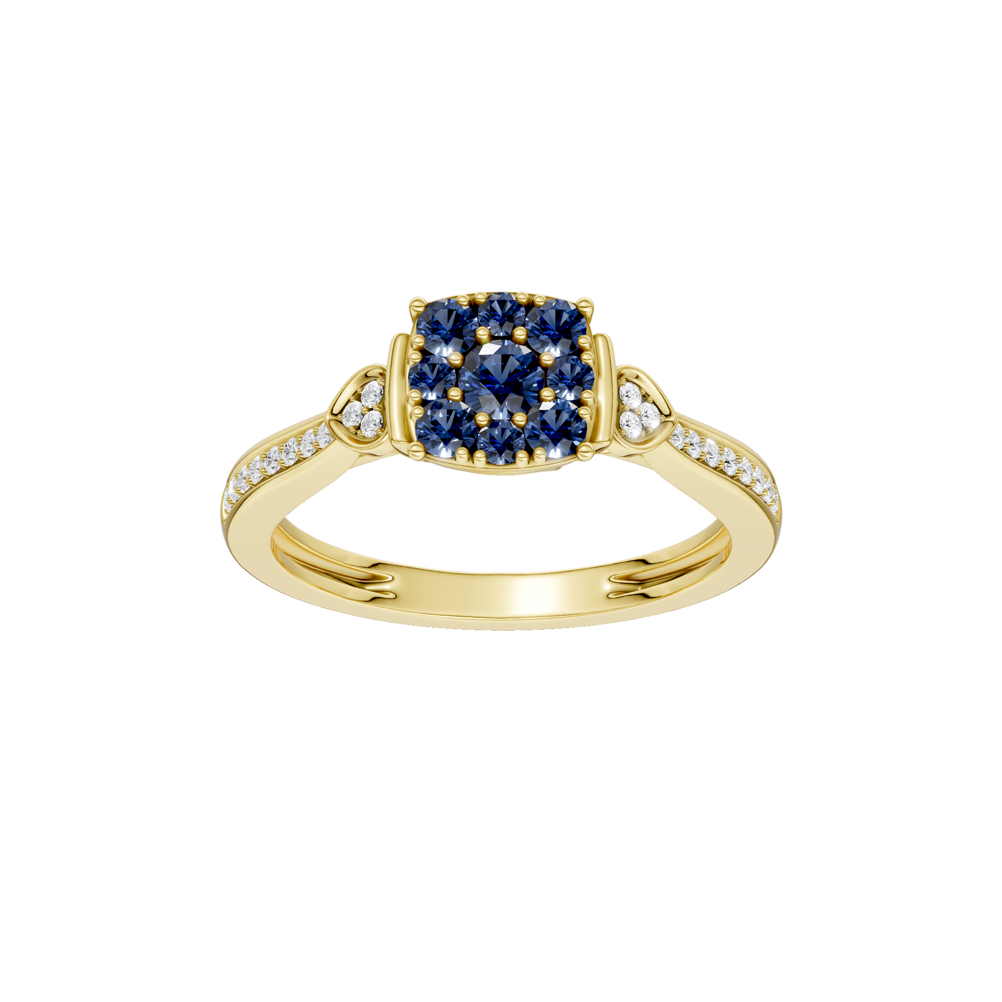 Złoty pierścionek z szafirami i brylantami od Venetia Jewels, elegancki i efektowny dodatek