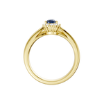 Złoty pierścionek z szafirem od Venetia Jewels z eleganckimi detalami i nowoczesnym designem