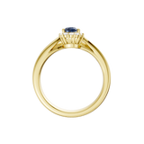 Złoty pierścionek z szafirem od Venetia Jewels z eleganckimi detalami i nowoczesnym designem