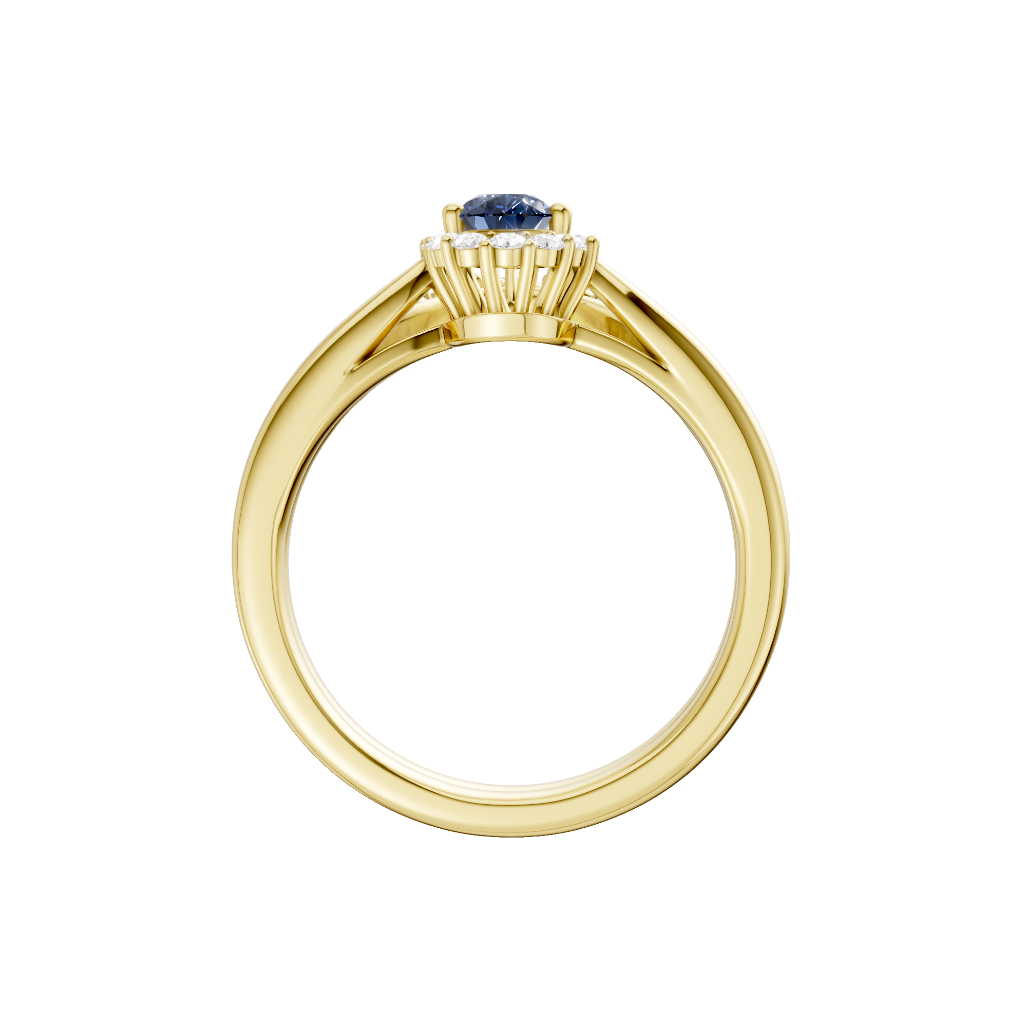 Złoty pierścionek z szafirem od Venetia Jewels z eleganckimi detalami i nowoczesnym designem