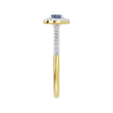 Złoty pierścionek z szafirem i brylantami od Venetia Jewels z eleganckim, błyszczącym wykończeniem