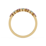 Złoty pierścionek z topazem i brylantami od Venetia Jewels, elegancki design z wieloma kamieniami szlachetnymi