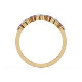 Złoty pierścionek z topazem i brylantami od Venetia Jewels, elegancki design z wieloma kamieniami szlachetnymi