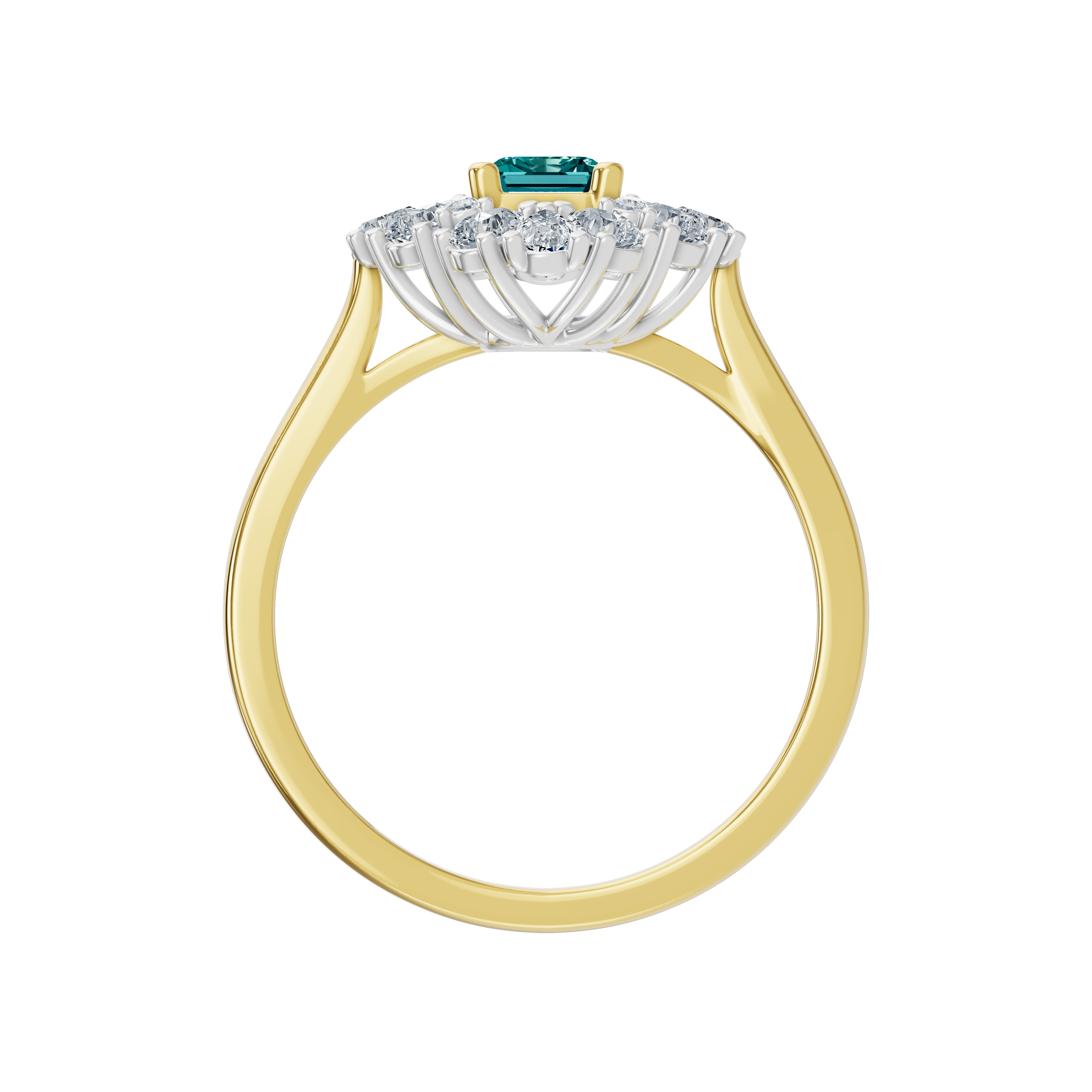 Złoty pierścionek z topazem i diamentami z branży Venetia Jewels o wyjątkowym designie