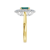 Złoty pierścionek z topazem i diamentami, elegancka biżuteria od Venetia Jewels