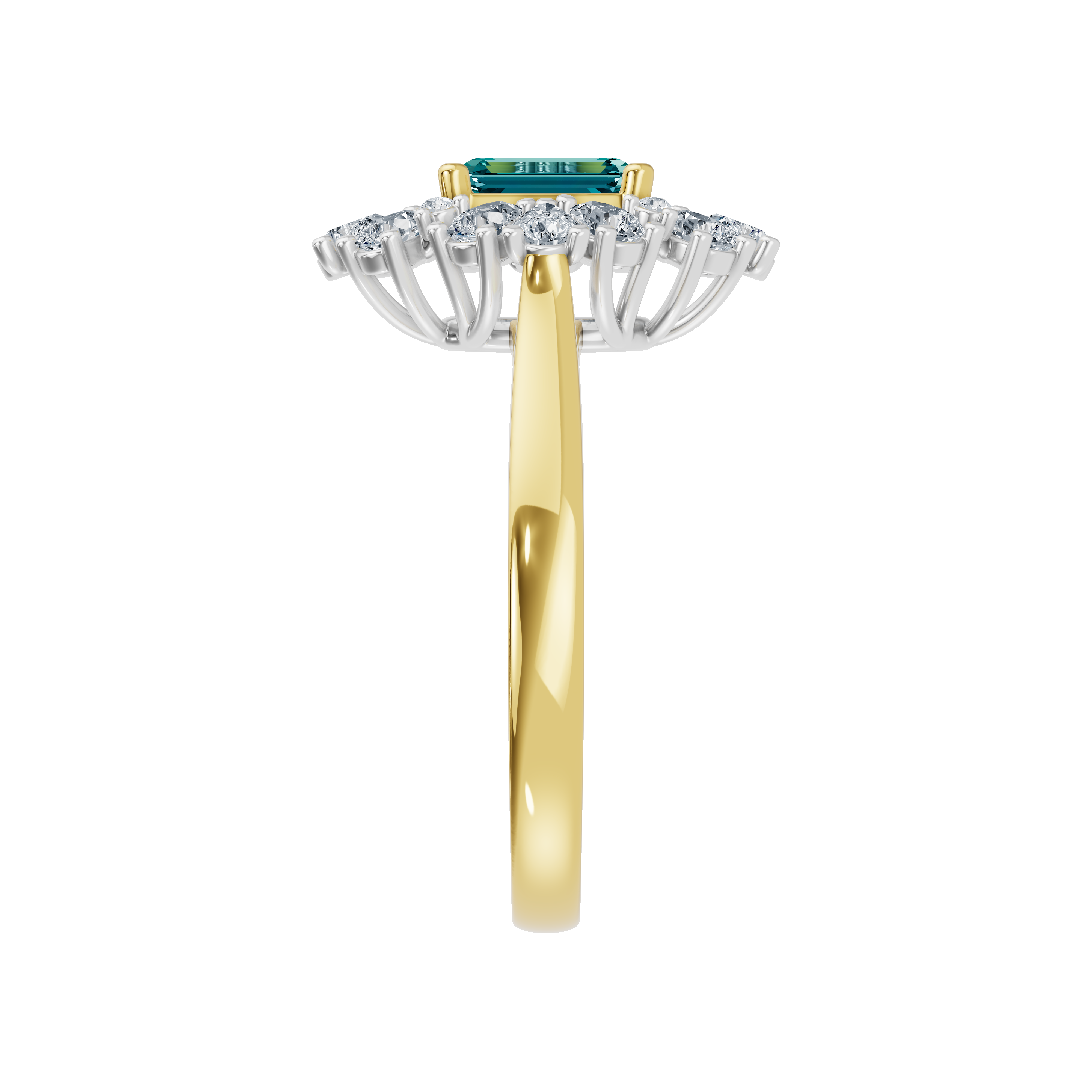 Złoty pierścionek z topazem i diamentami, elegancka biżuteria od Venetia Jewels