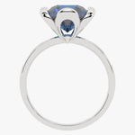Złoty pierścionek z topazem London Blue z eleganckim szlifem i klasycznym wzornictwem