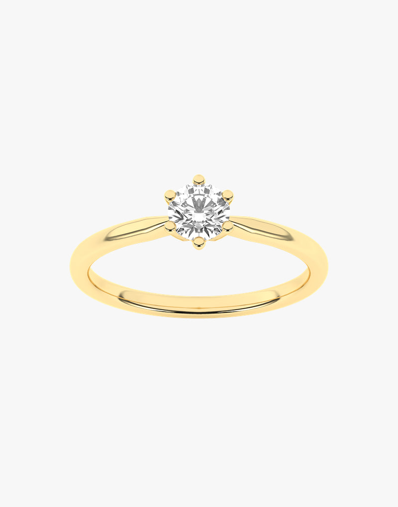 Złoty pierścionek zaręczynowy z brylantem od Venetia Jewels, elegancki i klasyczny design