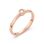 Złoty pierścionek zaręczynowy z brylantem w minimalistycznym stylu z różowego złota