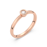 Złoty pierścionek zaręczynowy z brylantem w minimalistycznym stylu z różowego złota