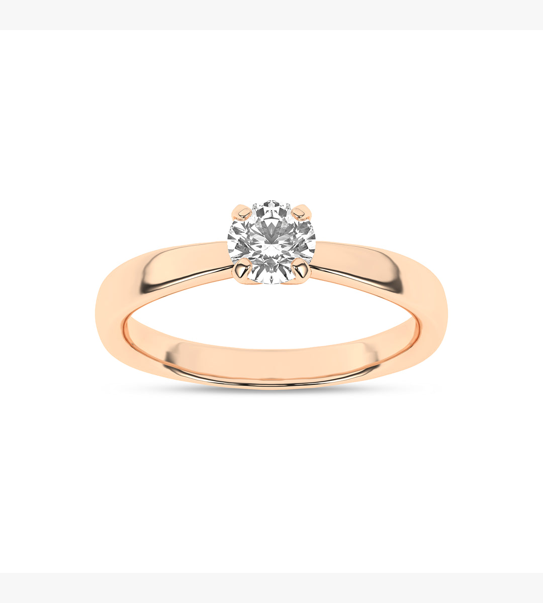 Złoty pierścionek zaręczynowy z brylantem od Venetia Jewels, klasyczny design z błyszczącą diamentową główką