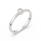 Elegancki złoty pierścionek zaręczynowy z brylantem, minimalistyczny design z błyszczącym diamentem